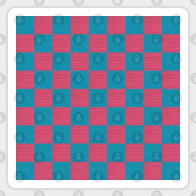 Turquoise & Pink Checkerboard Sticker by PSCSCo